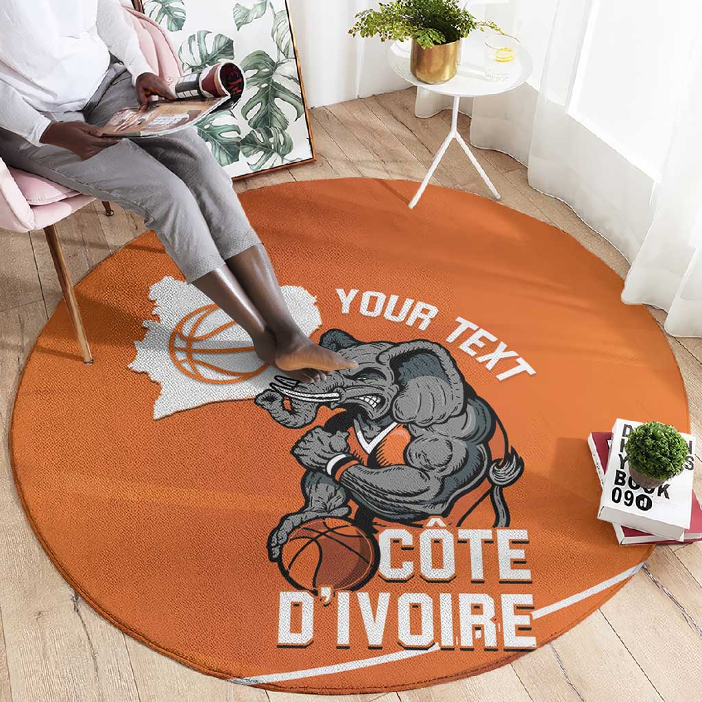 Afro Basketball Custom Ivory Coast Round Carpet Allez Les Elephants - African Pride