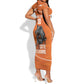 Afro Basketball Custom Ivory Coast Short Sleeve Bodycon Dress Allez Les Elephants - African Pride