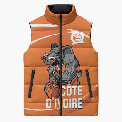Ivory Coast Basketball Custom Sleeveless Puffer Jacket Allez Les Elephants