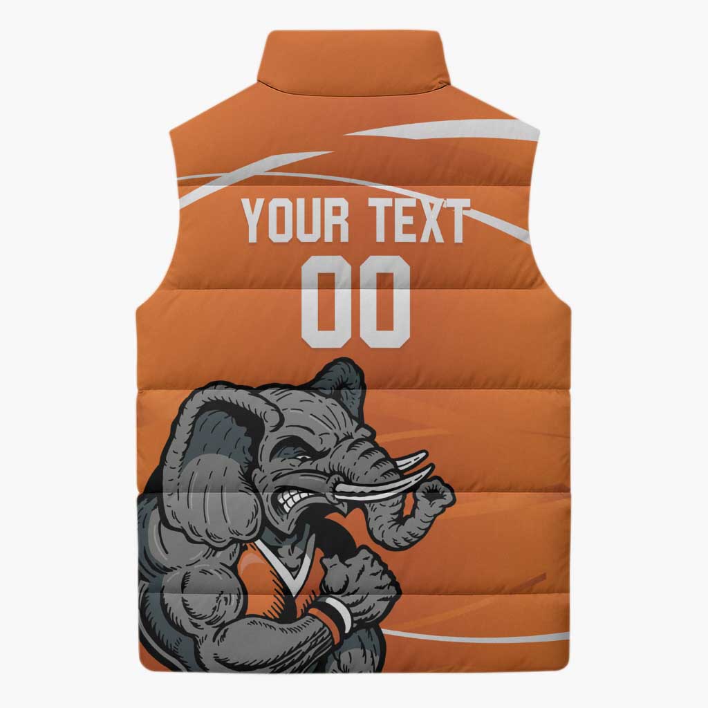 Ivory Coast Basketball Custom Sleeveless Puffer Jacket Allez Les Elephants