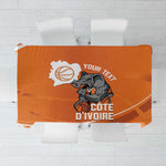 Afro Basketball Custom Ivory Coast Tablecloth Allez Les Elephants - African Pride