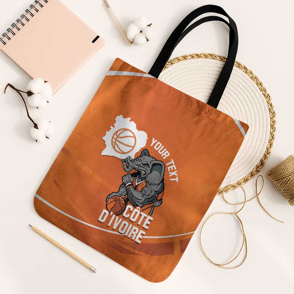 Ivory Coast Basketball Custom Tote Bag Allez Les Elephants