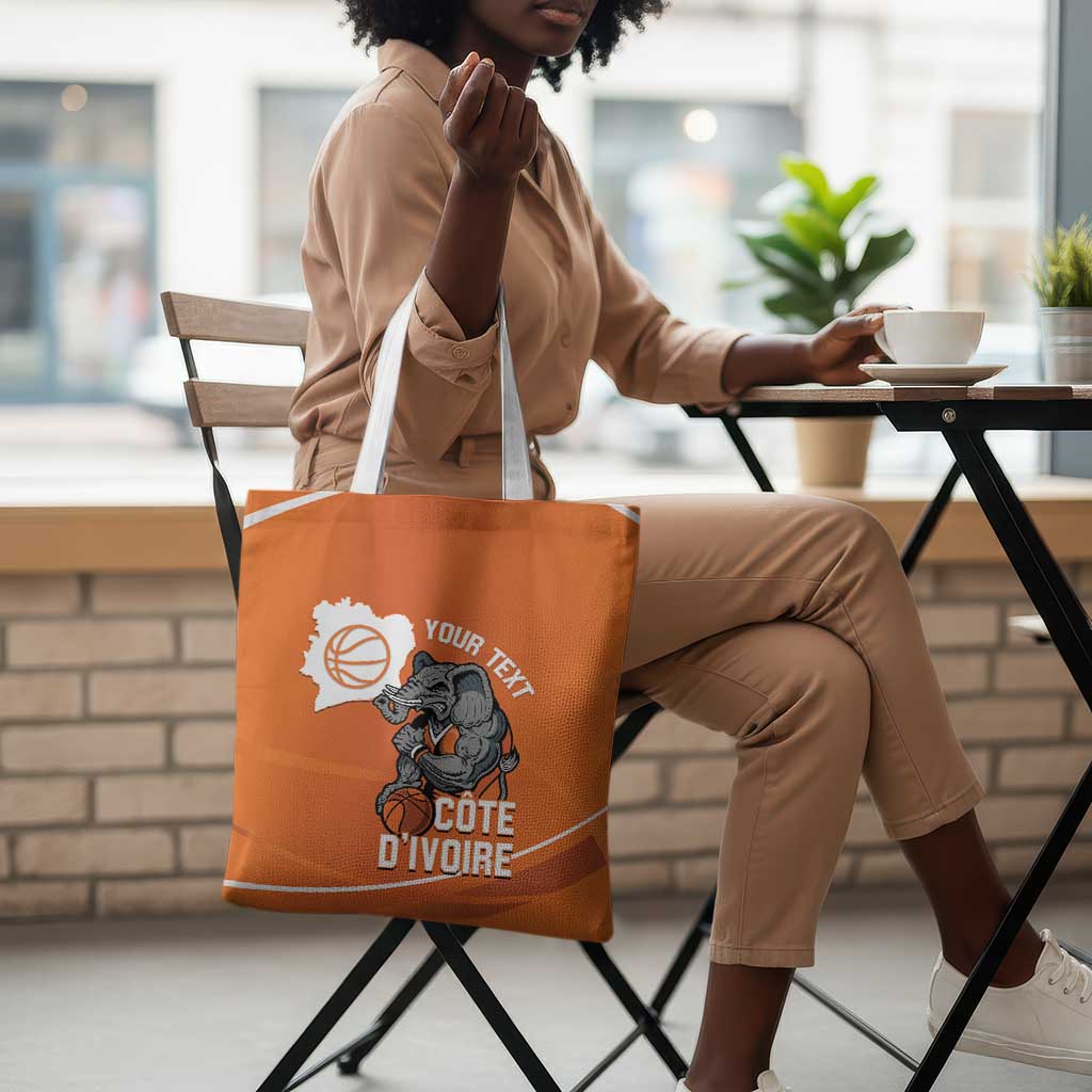 Ivory Coast Basketball Custom Tote Bag Allez Les Elephants