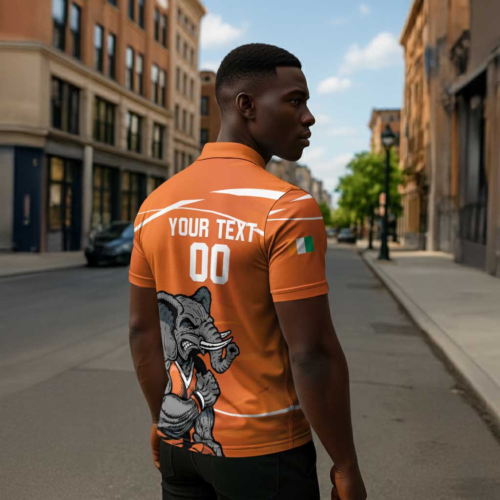 Ivory Coast Basketball Custom Zipper Polo Shirt Allez Les Elephants
