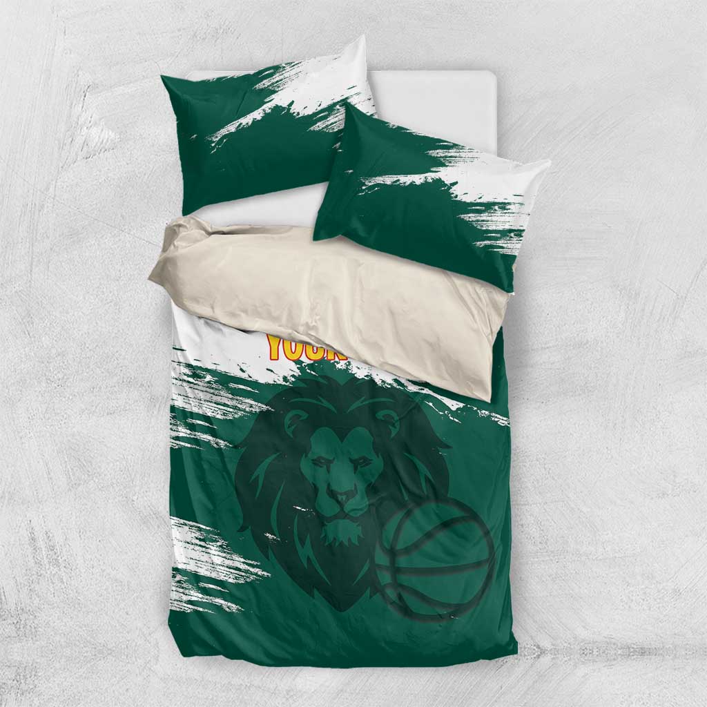Afro Basketball Custom Cameroon Bedding Set Come On Indomitable Lions - African Pride