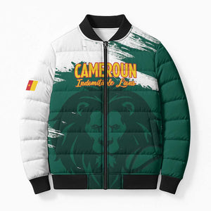 Cameroon Basketball Custom Bomber Puffer Jacket Come On Indomitable Lions