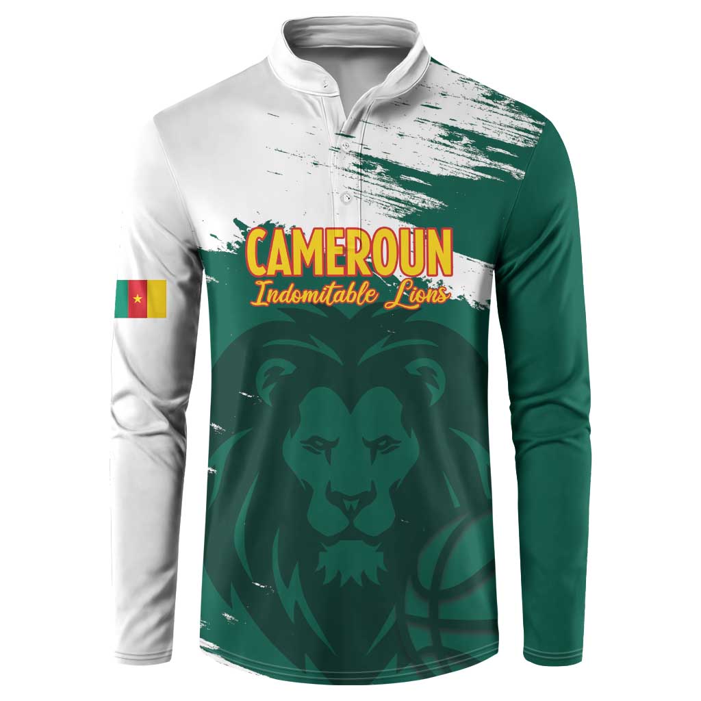 Cameroon Basketball Custom Button Sweatshirt Come On Indomitable Lions