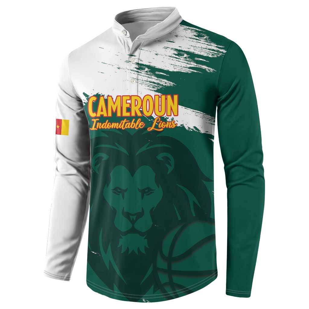 Cameroon Basketball Custom Button Sweatshirt Come On Indomitable Lions