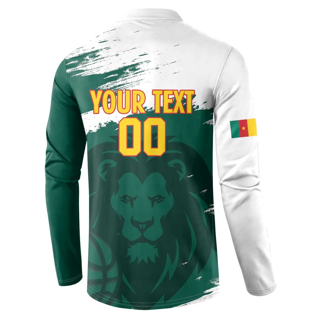 Cameroon Basketball Custom Button Sweatshirt Come On Indomitable Lions
