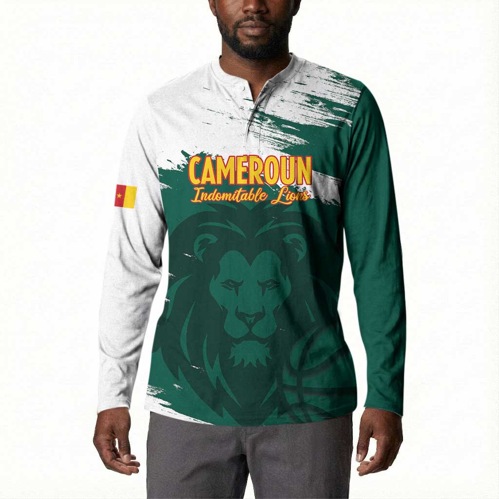 Cameroon Basketball Custom Button Sweatshirt Come On Indomitable Lions