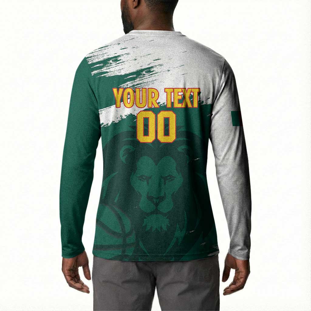 Cameroon Basketball Custom Button Sweatshirt Come On Indomitable Lions