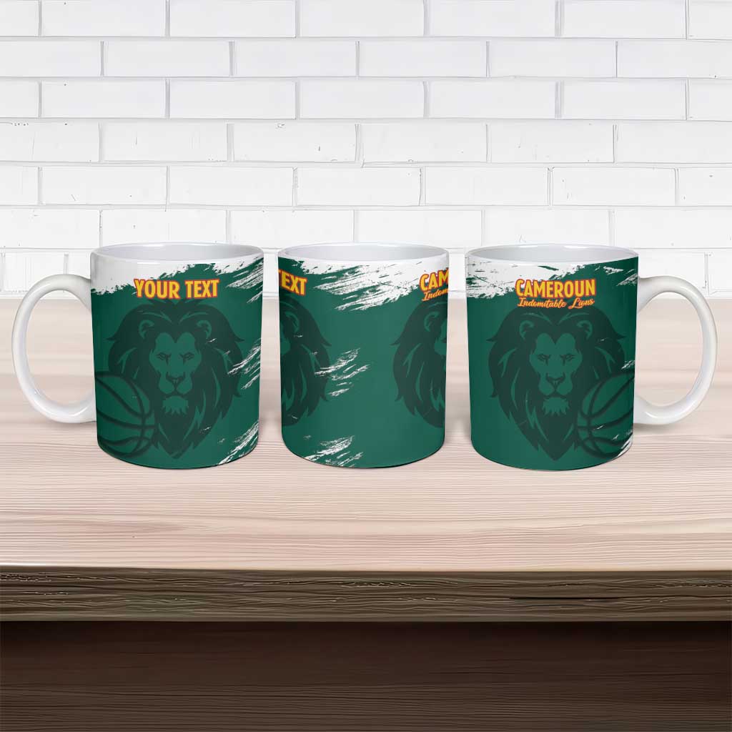 Cameroon Basketball Custom Ceramic Mug Come On Indomitable Lions
