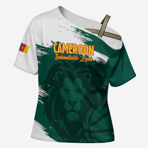Cameroon Basketball Custom Cross Shoulder Shirt Come On Indomitable Lions