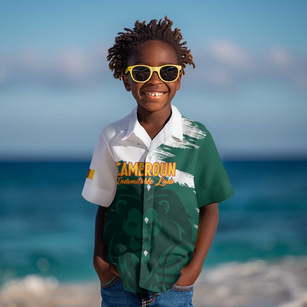 Afro Basketball Custom Cameroon Kid Hawaiian Shirt Come On Indomitable Lions - African Pride