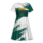 Afro Basketball Custom Cameroon Kid Short Sleeve Dress Come On Indomitable Lions - African Pride