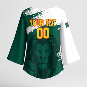 Cameroon Basketball Custom Kimono Sleeve Blouse Come On Indomitable Lions