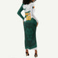 Afro Basketball Custom Cameroon Long Sleeve Bodycon Dress Come On Indomitable Lions - African Pride