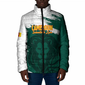 Cameroon Basketball Custom Padded Jacket Come On Indomitable Lions