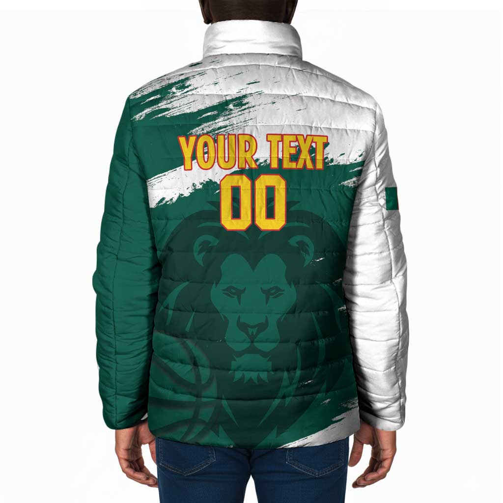 Cameroon Basketball Custom Padded Jacket Come On Indomitable Lions