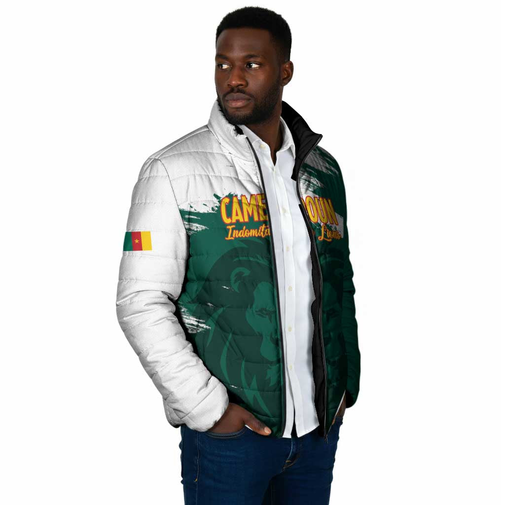 Cameroon Basketball Custom Padded Jacket Come On Indomitable Lions
