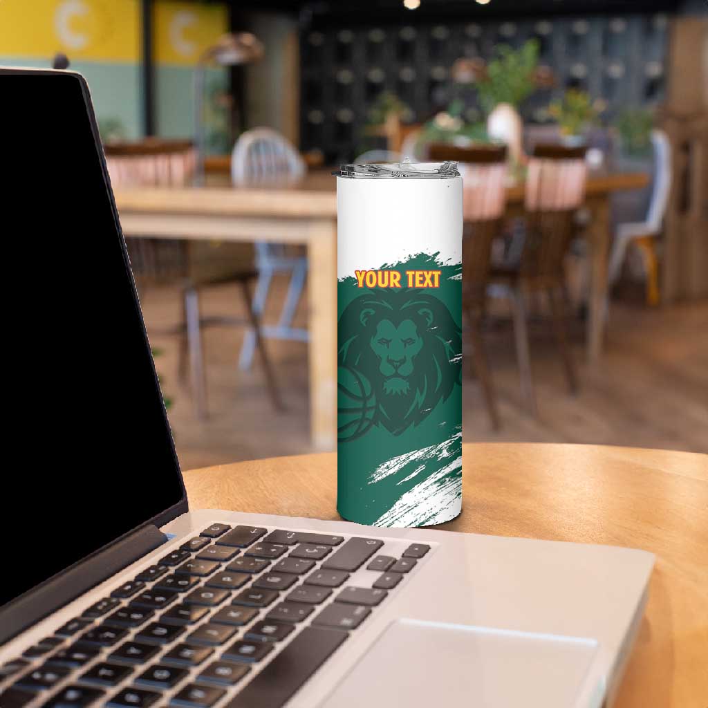 Afro Basketball Custom Cameroon Skinny Tumbler Come On Indomitable Lions - African Pride