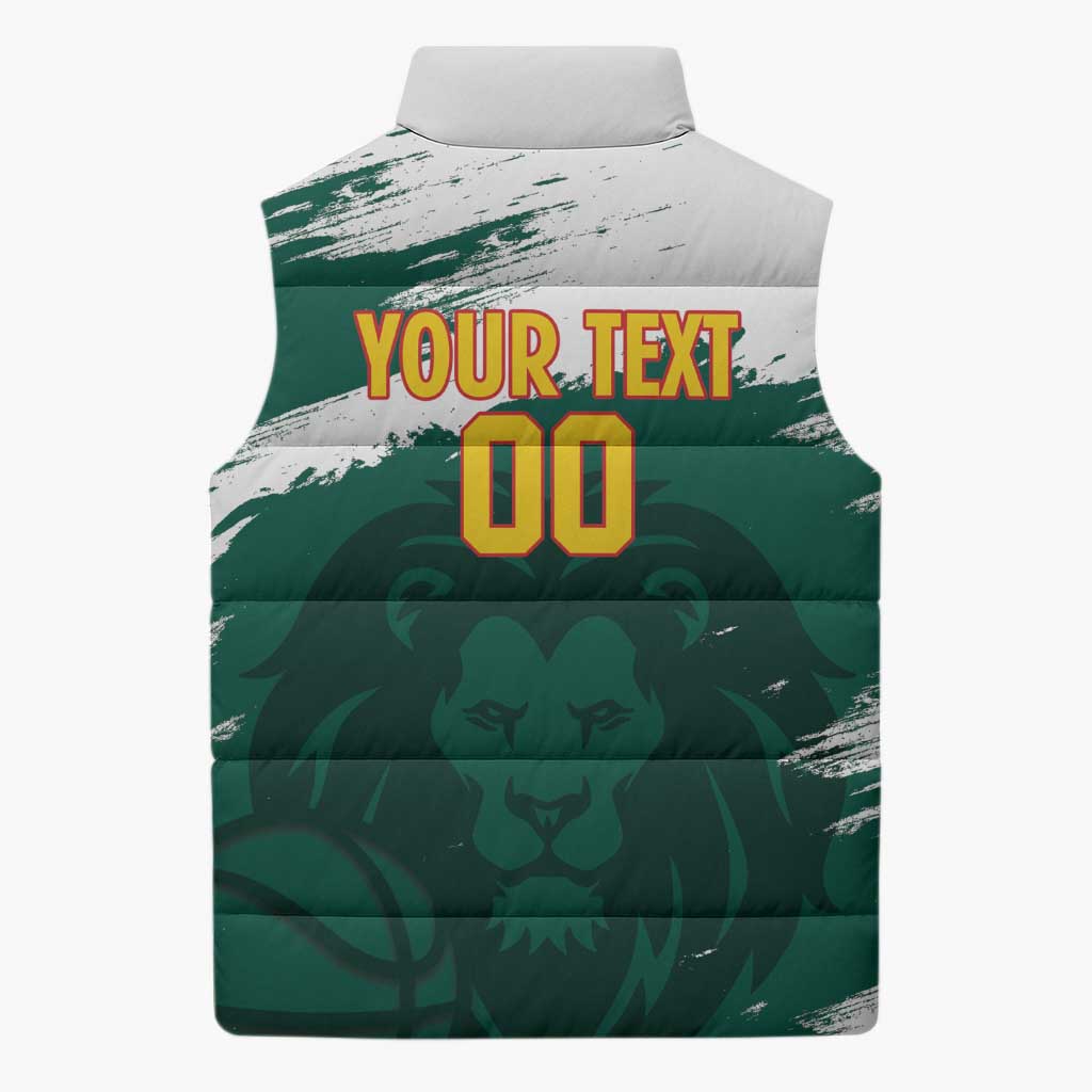 Cameroon Basketball Custom Sleeveless Puffer Jacket Come On Indomitable Lions