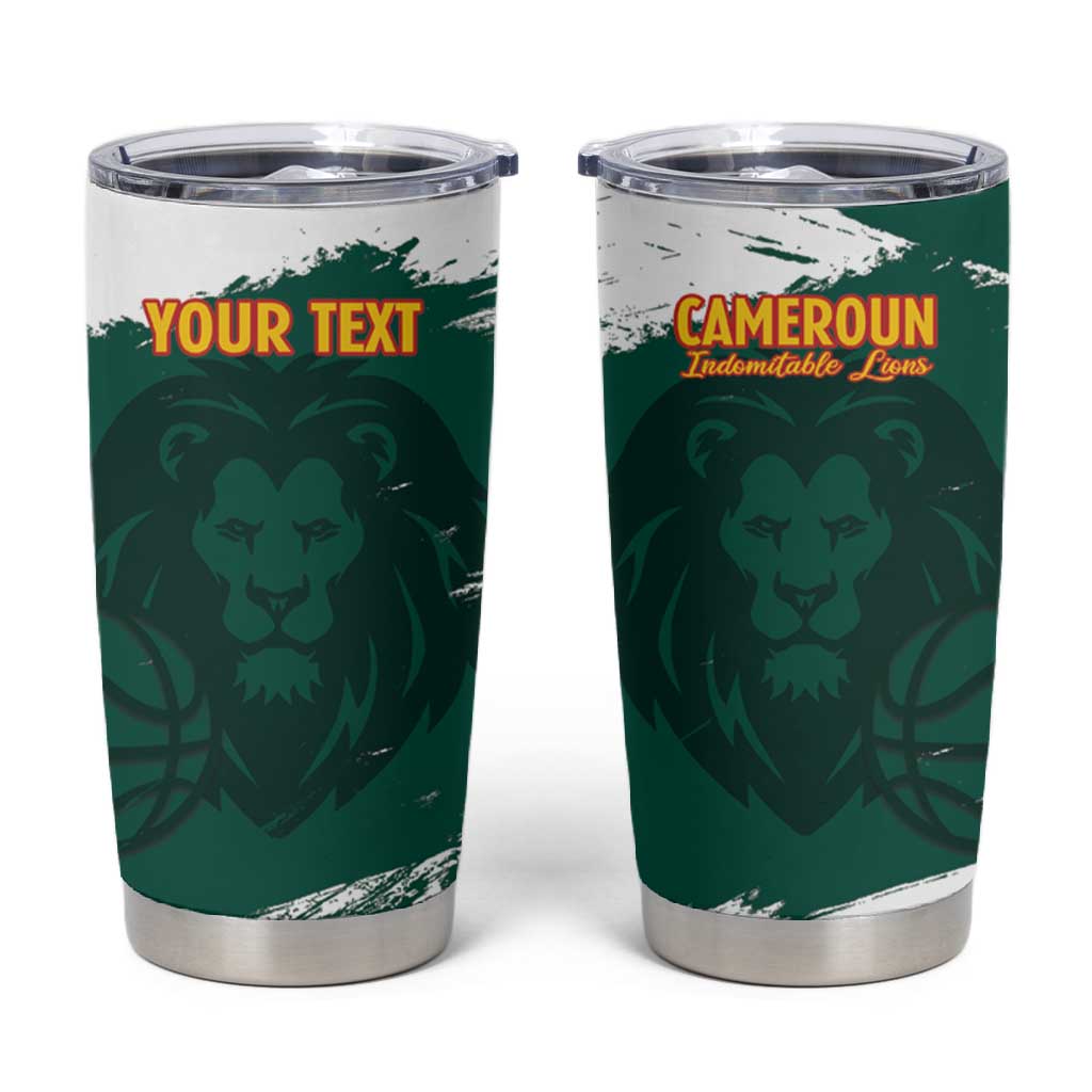 Afro Basketball Custom Cameroon Tumbler Cup Come On Indomitable Lions - African Pride