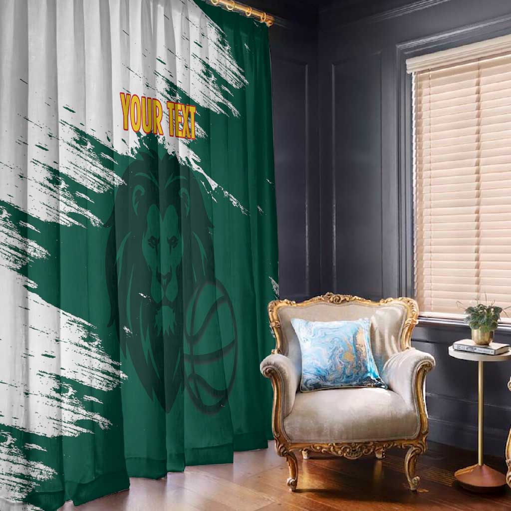 Afro Basketball Custom Cameroon Window Curtain Come On Indomitable Lions - African Pride