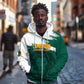 Afro Basketball Custom Cameroon Zip Hoodie Come On Indomitable Lions - African Pride