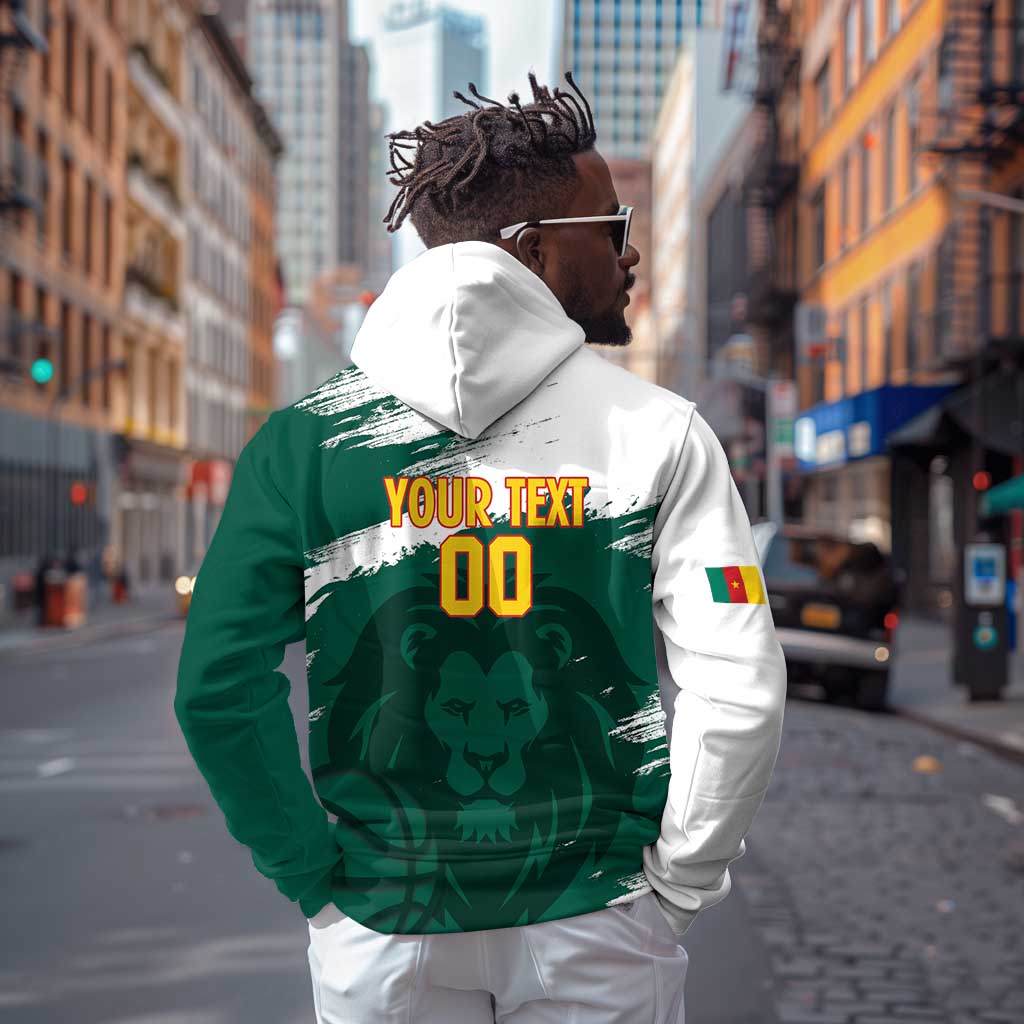 Afro Basketball Custom Cameroon Zip Hoodie Come On Indomitable Lions - African Pride