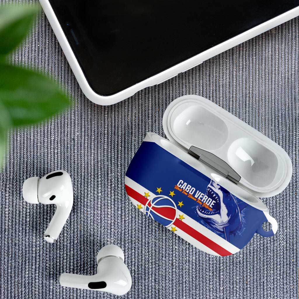Cape Verde Basketball Custom AirPods Case Come On Blue Sharks
