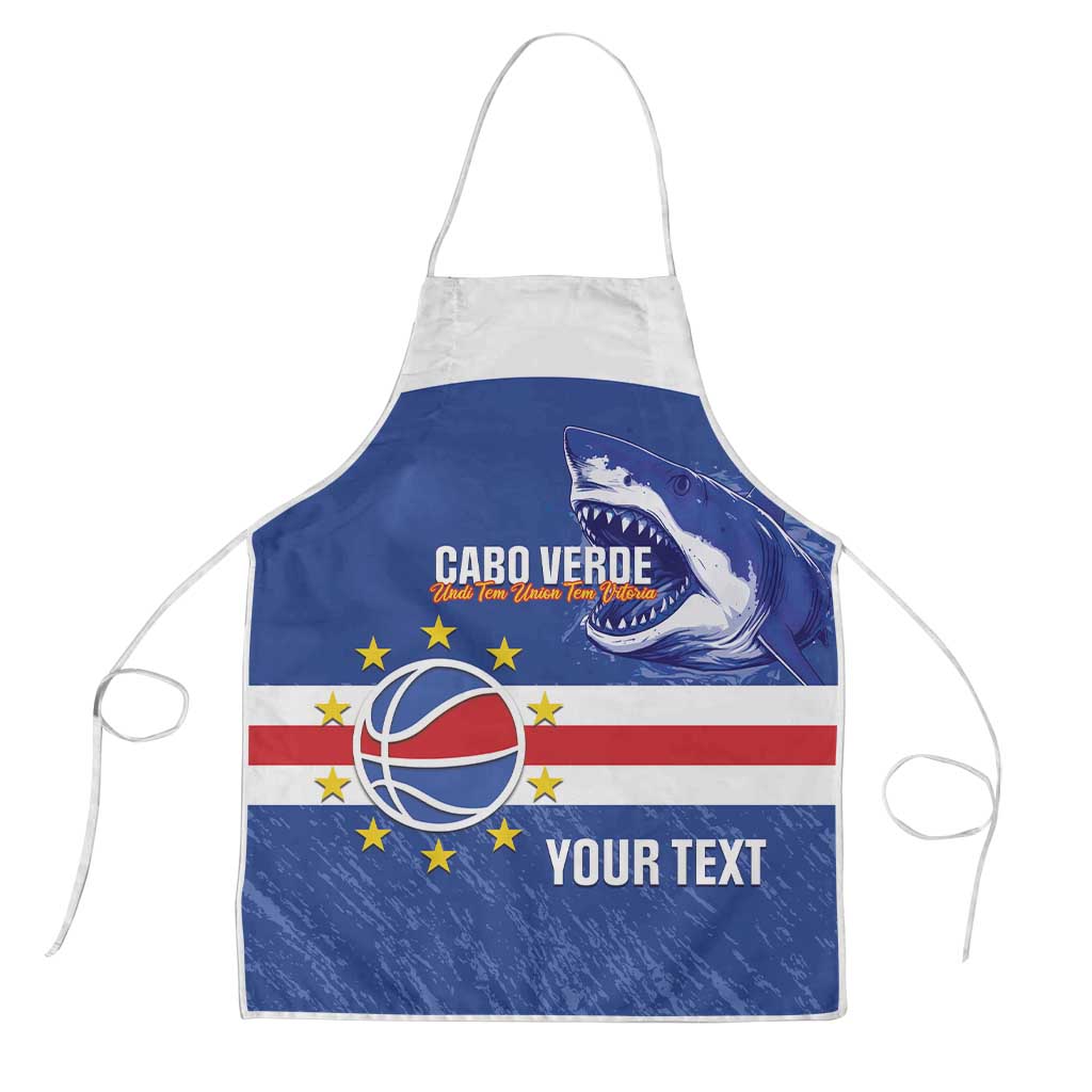 Cape Verde Basketball Custom Apron Come On Blue Sharks
