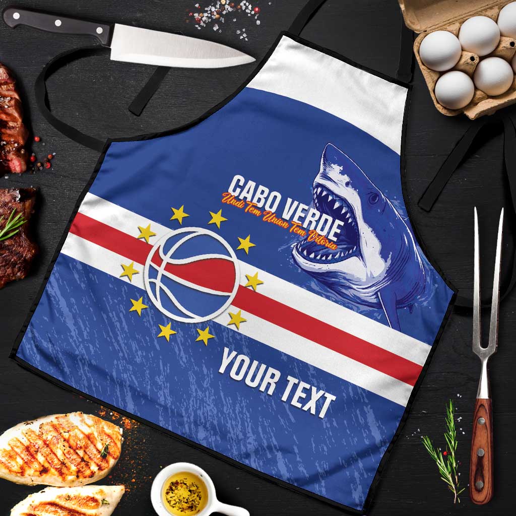 Cape Verde Basketball Custom Apron Come On Blue Sharks