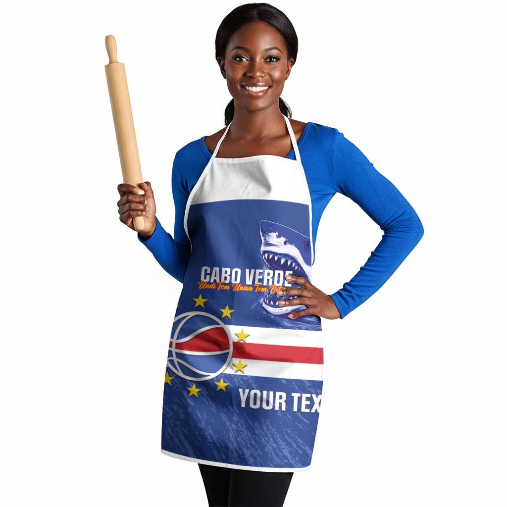 Cape Verde Basketball Custom Apron Come On Blue Sharks