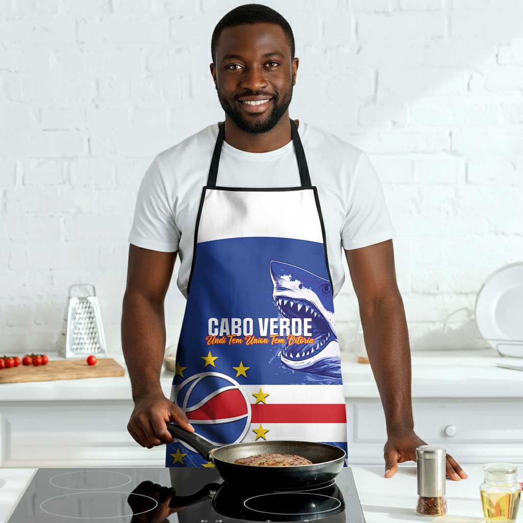 Cape Verde Basketball Custom Apron Come On Blue Sharks