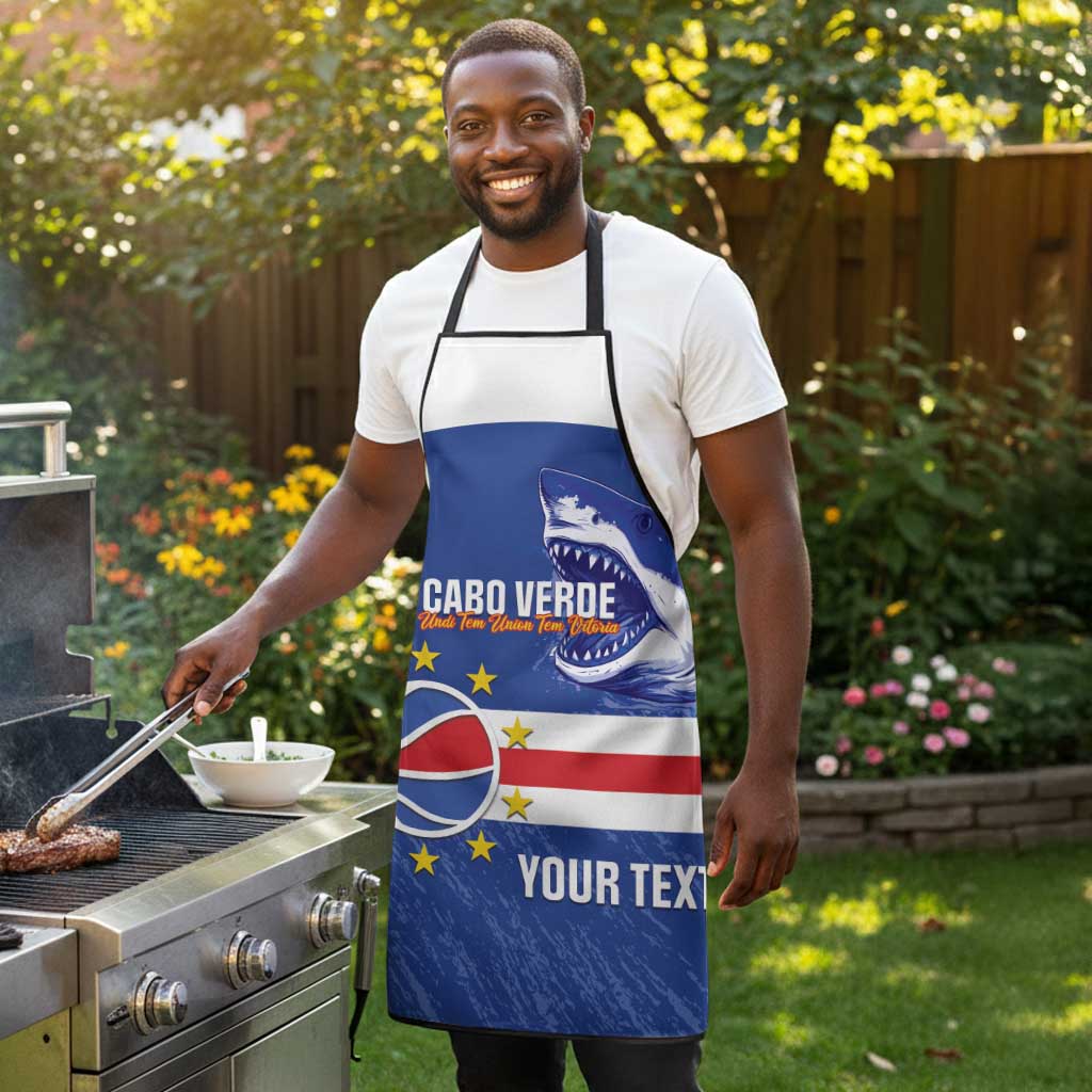 Cape Verde Basketball Custom Apron Come On Blue Sharks