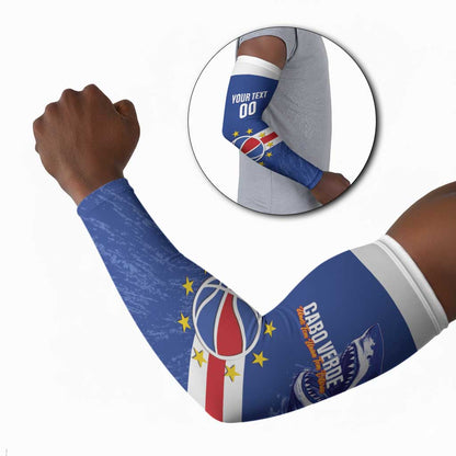 Cape Verde Basketball Custom Arm Sleeves Come On Blue Sharks