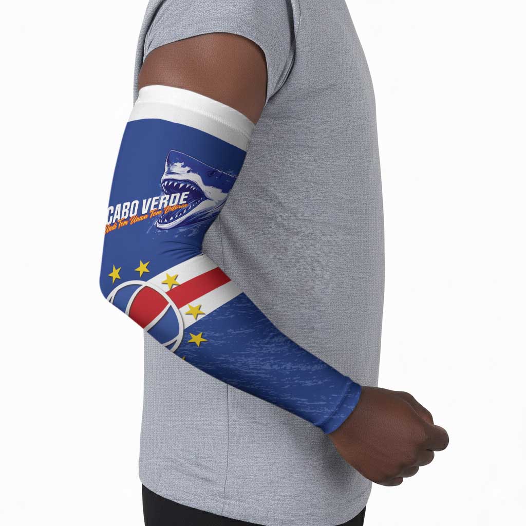 Cape Verde Basketball Custom Arm Sleeves Come On Blue Sharks