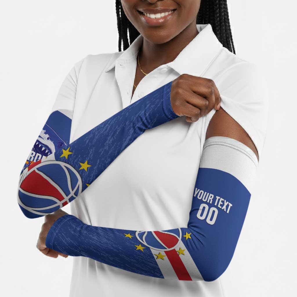 Cape Verde Basketball Custom Arm Sleeves Come On Blue Sharks