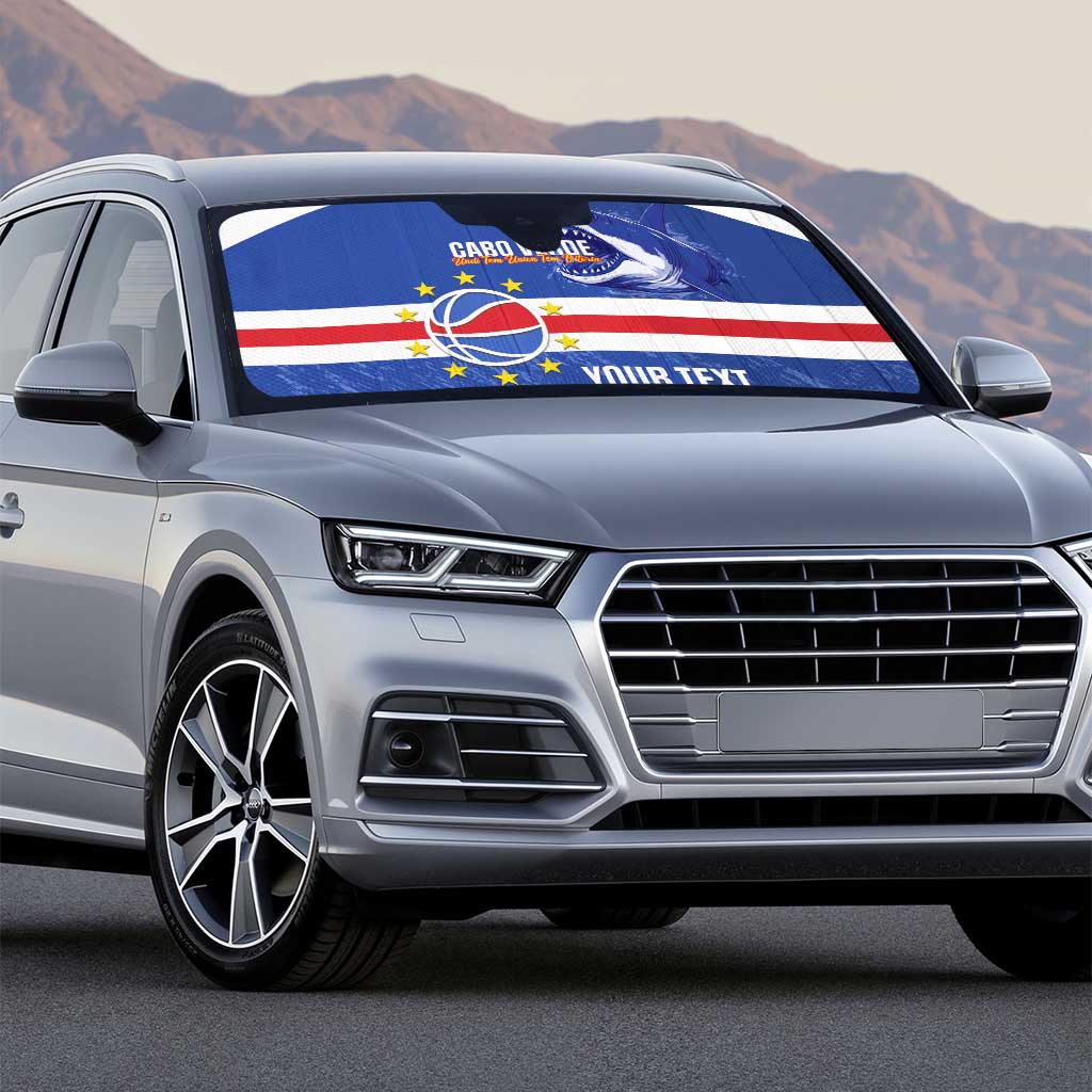 Cape Verde Basketball Custom Auto Sun Shade Come On Blue Sharks