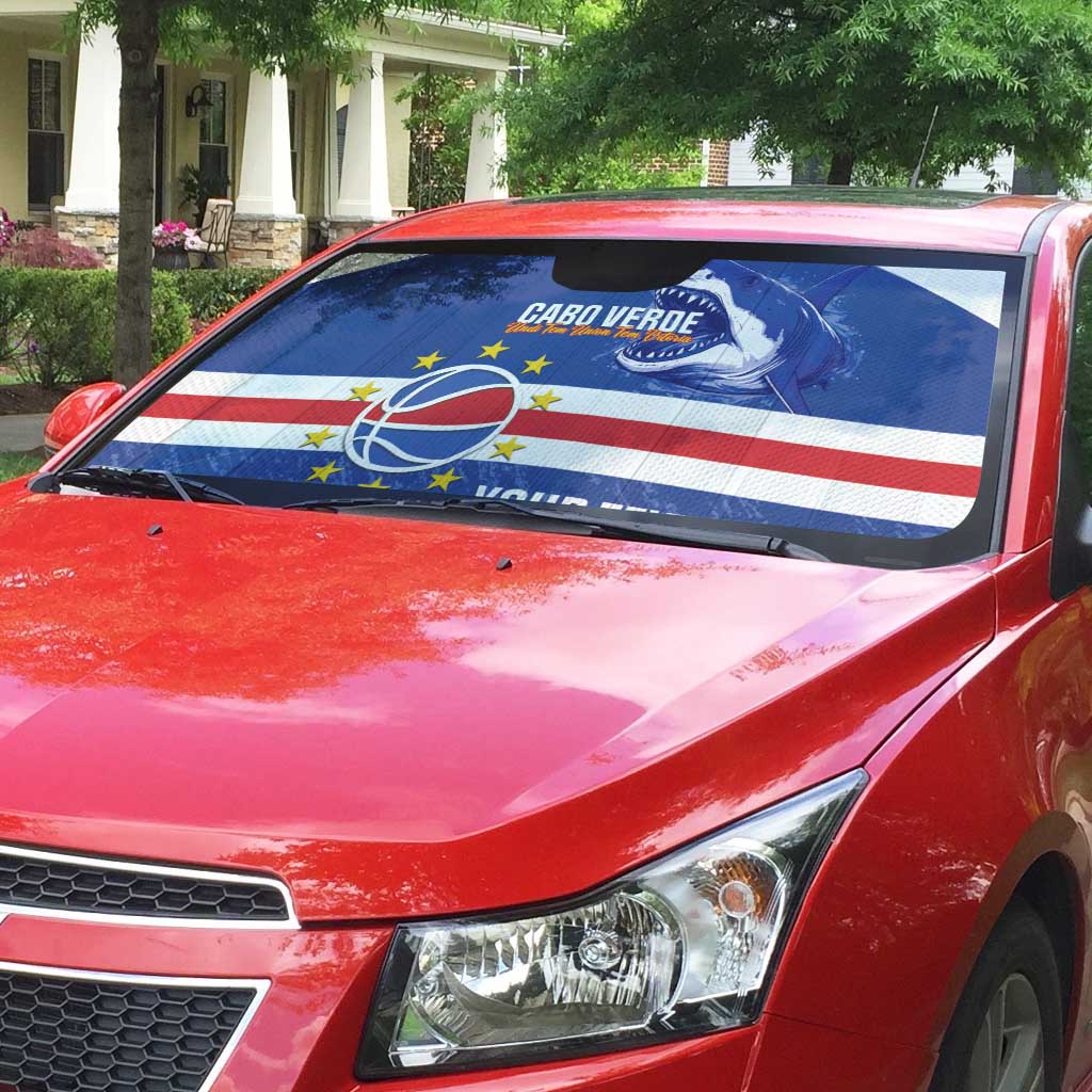 Cape Verde Basketball Custom Auto Sun Shade Come On Blue Sharks