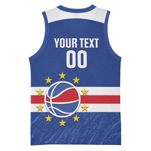 Afro Basketball Custom Cape Verde Basketball Jersey Come On Blue Sharks LT14