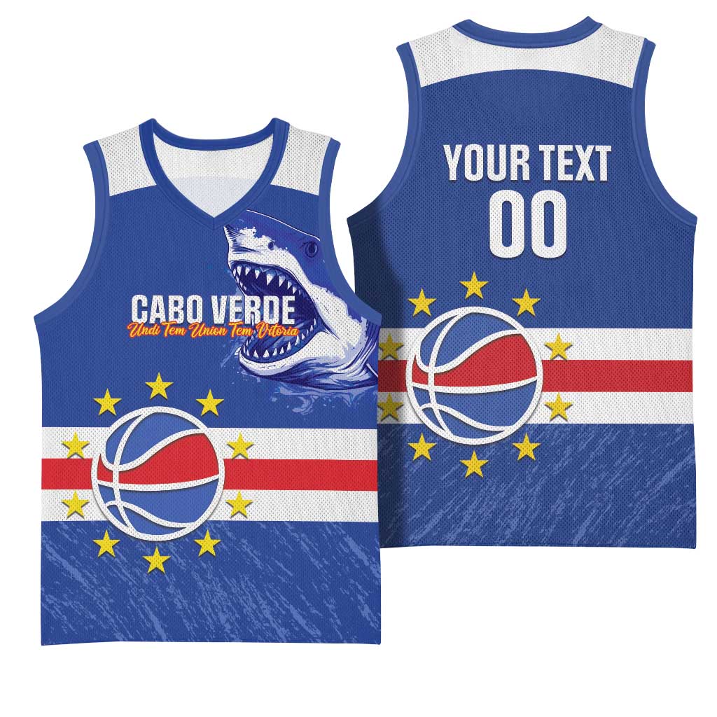 Afro Basketball Custom Cape Verde Basketball Jersey Come On Blue Sharks LT14