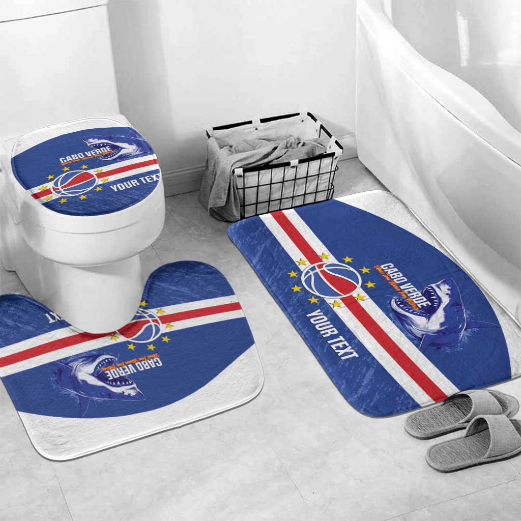 Cape Verde Basketball Custom Bathroom Set Come On Blue Sharks