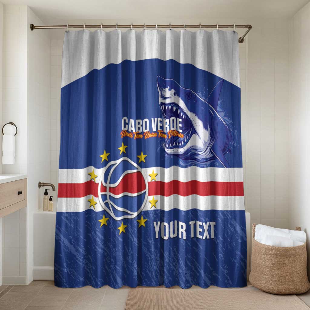 Cape Verde Basketball Custom Bathroom Set Come On Blue Sharks
