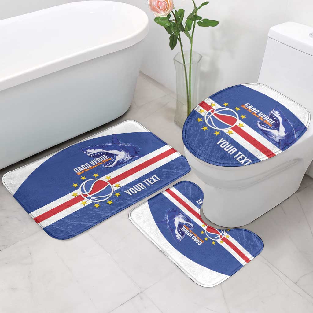 Cape Verde Basketball Custom Bathroom Set Come On Blue Sharks
