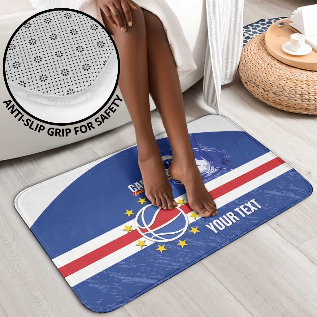 Cape Verde Basketball Custom Bathroom Set Come On Blue Sharks