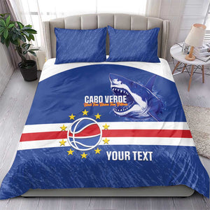 Afro Basketball Custom Cape Verde Bedding Set Come On Blue Sharks - African Pride