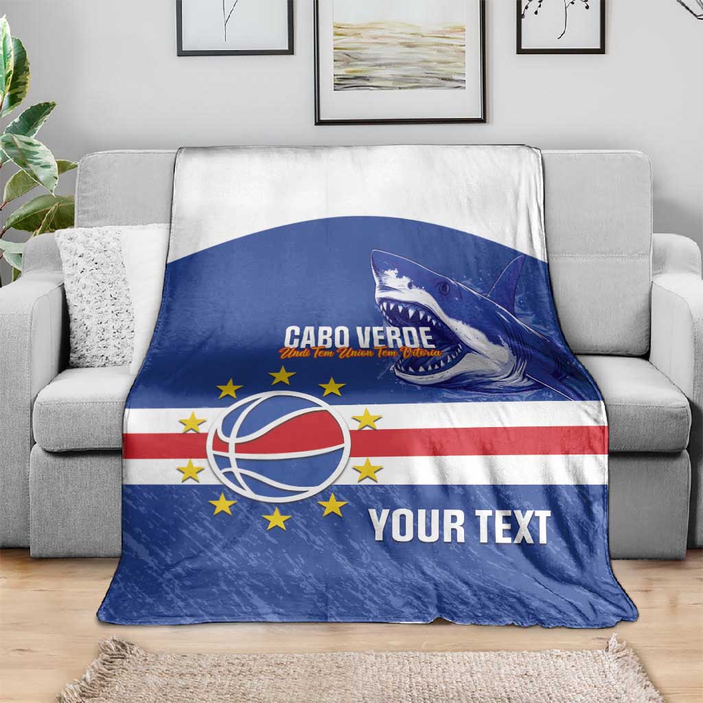 Afro Basketball Custom Cape Verde Blanket Come On Blue Sharks - African Pride