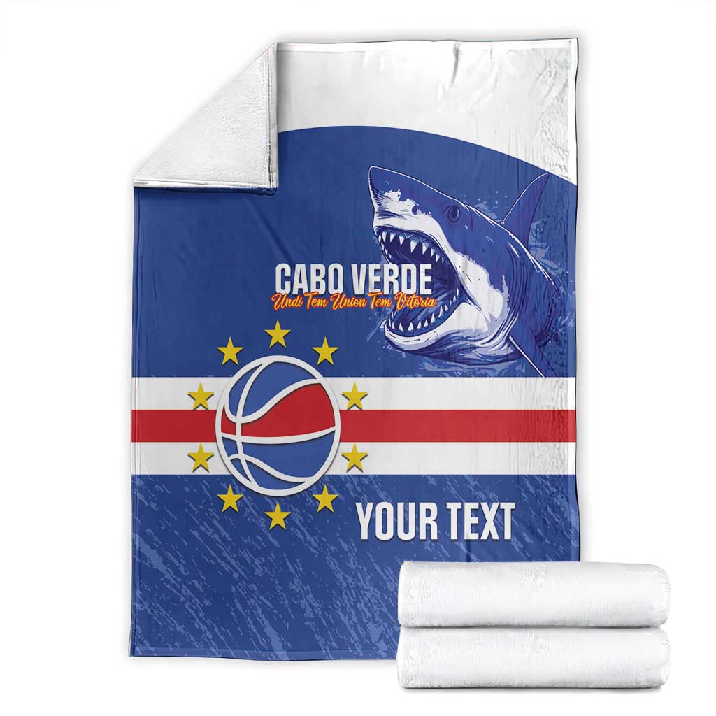 Afro Basketball Custom Cape Verde Blanket Come On Blue Sharks - African Pride